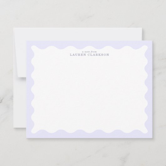 Invitation Pastel Lavender Wavy Frame Note Card (Devant)