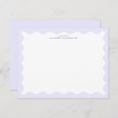 Invitation Pastel Lavender Wavy Frame Note Card (Devant / Derrière)