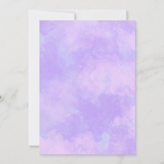 Invitation Pastel Lilac Cloud Neuf Baby shower (Dos)