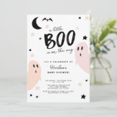 Invitation Pastel Little Boo sur le chemin Baby shower d'Hall (Debout devant)