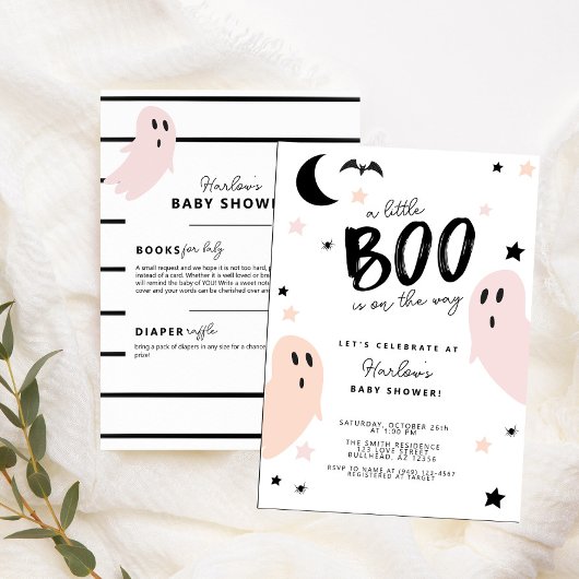 Invitation Pastel Little Boo sur le chemin Baby shower d'Hall