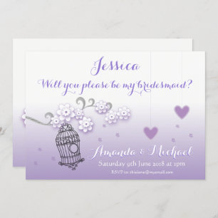 Invitation Pastel lovebirds mariage sur mesure Bridesmaid inv