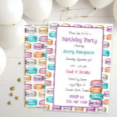 Invitation Pastel Macaron Fête d'anniversaire à thème