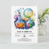 Invitation Pastel Mad Scientist Potion Anniversaire (Debout devant)