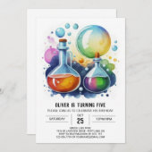 Invitation Pastel Mad Scientist Potion Anniversaire (Devant / Derrière)