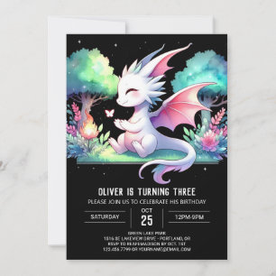 Invitation Pastel Magic Dragon Anniversaire