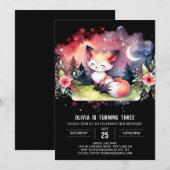 Invitation Pastel Magic Fox Anniversaire numérique (Devant / Derrière)