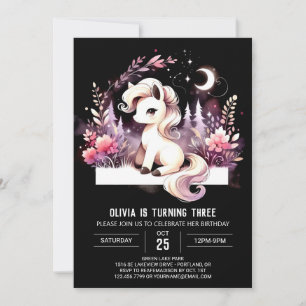 Invitation Pastel Magic Horse Anniversaire