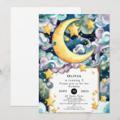 Invitation Pastel Magic Moon Anniversaire (Devant / Derrière)
