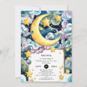 Invitation Pastel Magic Moon Anniversaire