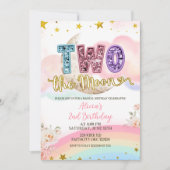 Invitation Pastel Magical Two The Moon Birthday (Devant)