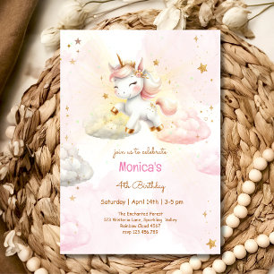 Invitation Pastel magique Whimsical unicorn anniversaire de e