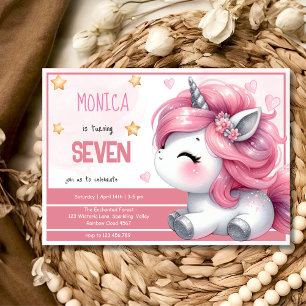 Invitation Pastel magique Whimsical unicorn anniversaire de e