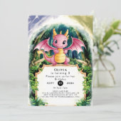 Invitation Pastel Majestic Dragon Anniversaire (Debout devant)