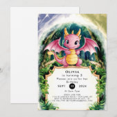 Invitation Pastel Majestic Dragon Anniversaire (Devant / Derrière)