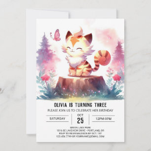 Invitation Pastel Majestic Tiger Anniversaire