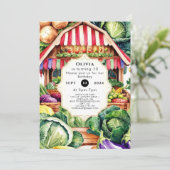 Invitation Pastel Marché Agricole Cultivé Localement Annivers (Debout devant)