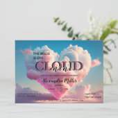 Invitation Pastel Mariage Sur un Nuage (Debout devant)