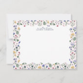 Invitation Pastel Meadow Floral Wavy Frame Note Card (Devant)