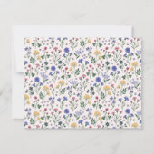 Invitation Pastel Meadow Floral Wavy Frame Note Card (Dos)