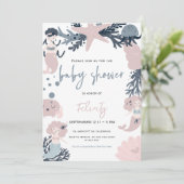 Invitation Pastel Mermaid sous le Baby shower marin (Debout devant)