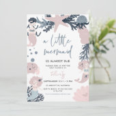 Invitation Pastel Mermaid sous le Baby shower marin (Debout devant)