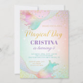 Invitation Pastel Mermaid Sous L'Invitation D'Anniversaire En (Devant)