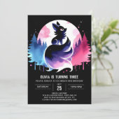 Invitation Pastel Minimaliste Wolf Anniversaire (Debout devant)