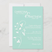 Invitation Pastel Mint Green & Light Grey Vine Mariage (Devant)