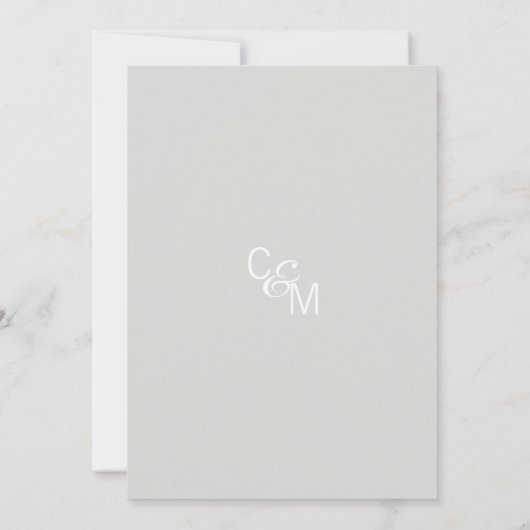 Invitation Pastel Mint Green & Light Grey Vine Mariage (Dos)