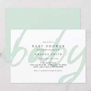Invitation Pastel Mint Minimal Baby shower neutre genre