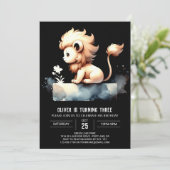 Invitation Pastel Modern Lion Anniversaire (Debout devant)