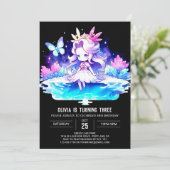 Invitation Pastel Modern Princess Anniversaire (Debout devant)