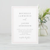 Invitation Pastel Moderne Minimaliste Mariage Blush (Debout devant)