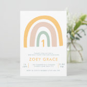 Invitation Pastel moderne Rainbow Girl's premier anniversaire (Debout devant)