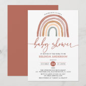 Invitation Pastel Musique Boho Rainbow Baby shower Invit (Devant / Derrière)