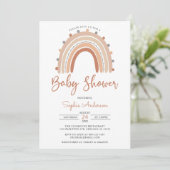 Invitation Pastel Musique Boho Rainbow Baby shower Invita (Debout devant)