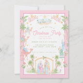 Invitation Pastel Nativity Christmas Party (Devant)