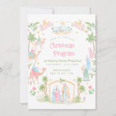 Invitation Pastel Nativity Christmas Program | Preschool (Devant)