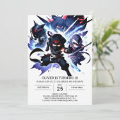 Invitation Pastel Ninja Anniversaire surprenant (Debout devant)
