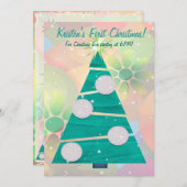 Invitation Pastel Noël HOLIDAY 1er FÊTE DE Noël (Devant / Derrière)