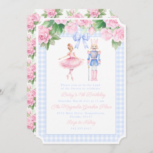 Invitation Pastel Nutcracker Noël fête d'anniversaire (Devant / Derrière)