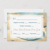 Invitation Pastel Ocean Sand dollar mariage RSVP (Dos)