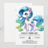 Invitation Pastel Online Horse Anniversaire (Devant / Derrière)