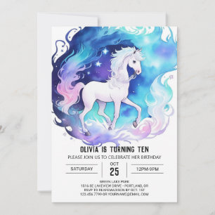 Invitation Pastel Online Horse Anniversaire