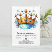 Invitation Pastel Online Prince Crown Anniversaire (Debout devant)