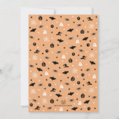 Invitation Pastel Orange Black Halloween Ghost Boy Anniversai (Dos)