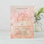 Invitation Pastel Orange Floral Arrière - plan Fête d'anniver (Debout devant)