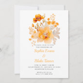 Invitation Pastel Orange Floral Bouquet Fall Orange Mariage (Devant)