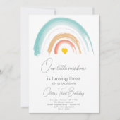 Invitation Pastel Our Little Rainbow Anniversaire fête Beige (Devant)